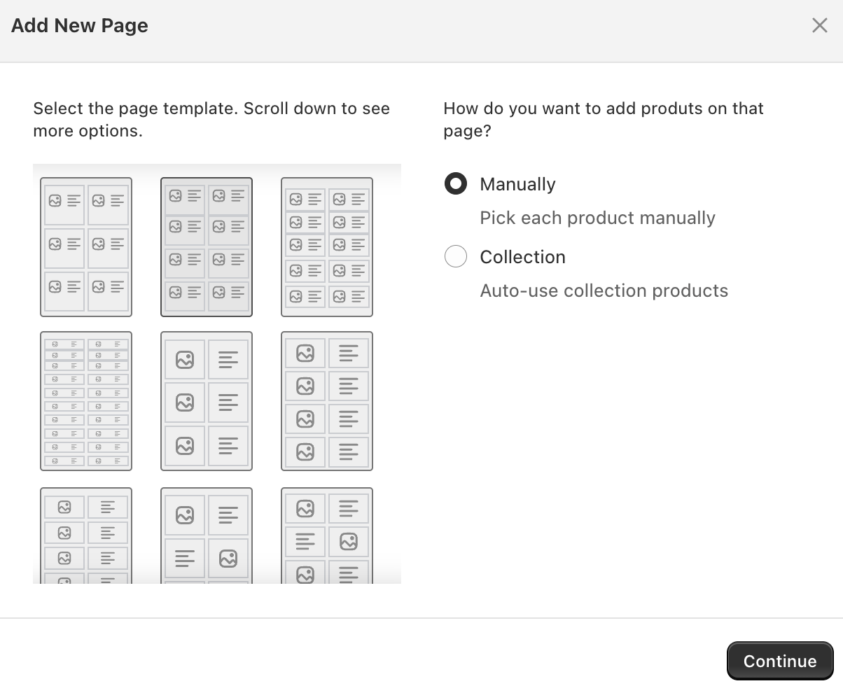 Choose from 30+ catalog templates